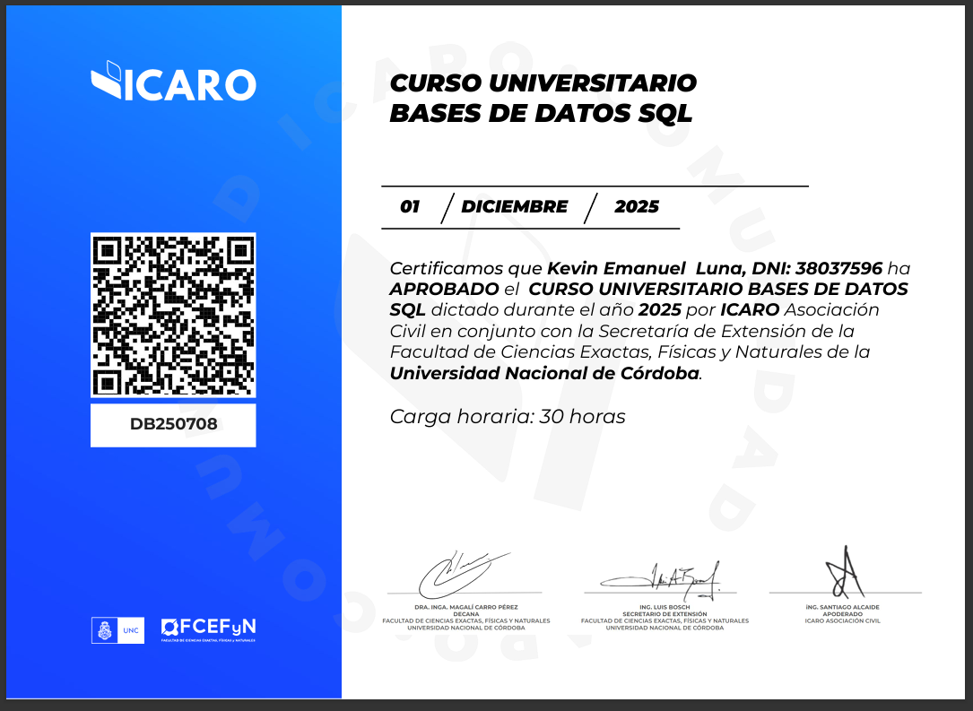 Curso Universitario Bases de Datos SQL